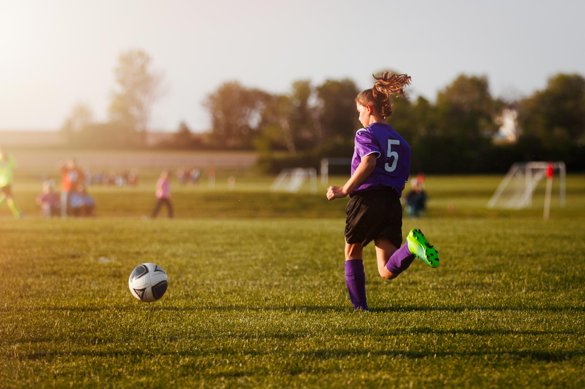Fotbollsspelare under en match